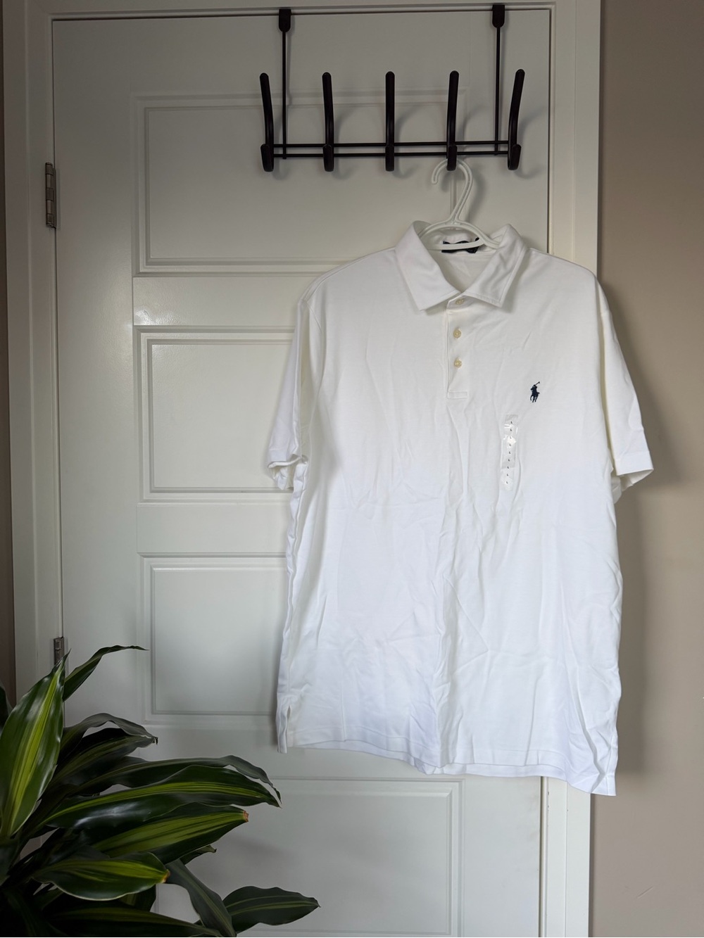 Ralph Lauren White Men’s Polo with Navy Pony